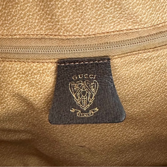 Authentic GUCCI GG Tan & Brown Monogram Leather Vintage Boston Bag - Picture 11 of 15